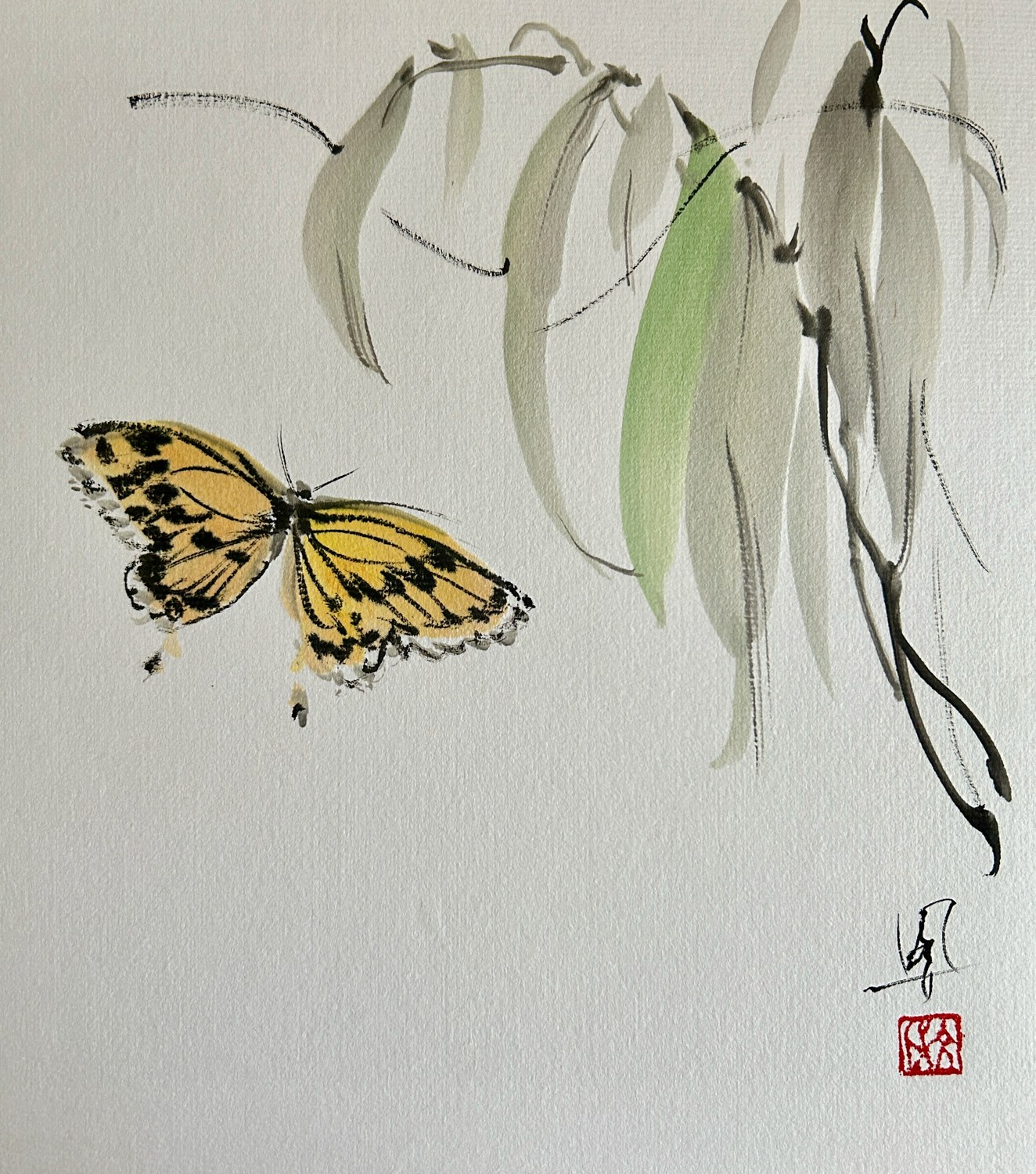 ©Yoshikawa_Fumiyo The Hill of Eucalyptus #1, sumi ink and gansai color on shikishi paper, 2024